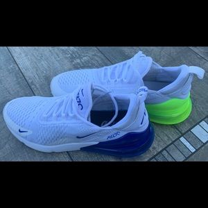 Nike Air Max 270 Size 11 White On Blue & Green